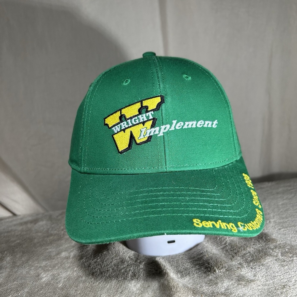 Wright Implement Hat Green Farm Equipment Since 1936 Embroidered Adjustable Cap
